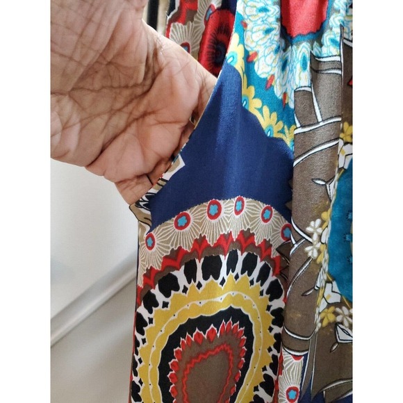 Win Win Women's Multicolor Polyester Mid Rise Slit Accents Trouser Size X-Large - Picture 4 of 12